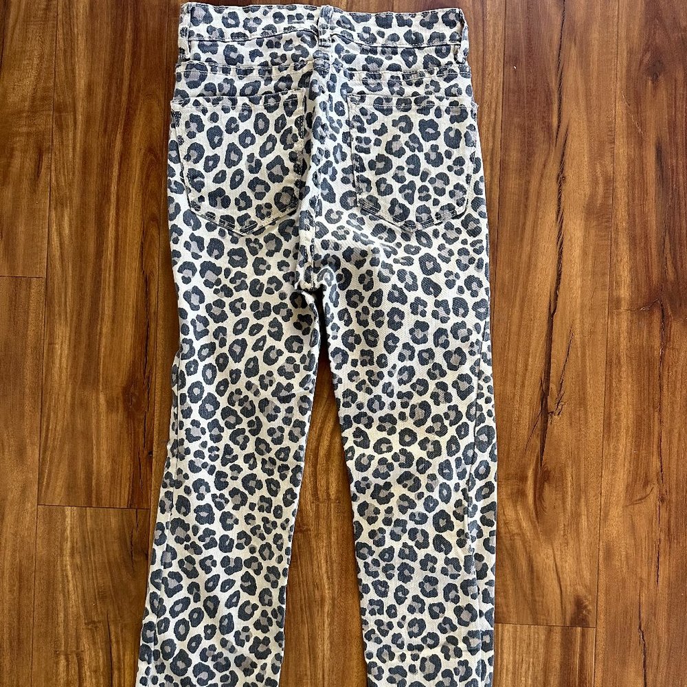 Amuse Society La Vida Beige Leopard Print High Rise Cropped Jeans